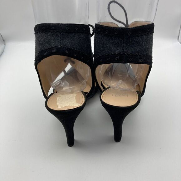 Franco Sarto Amoretta Dark Coal Wool Ankle Tie Heels Size 10M - Picture 5 of 12